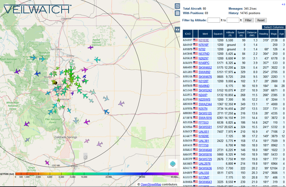 Flight Tracking Wide Area View